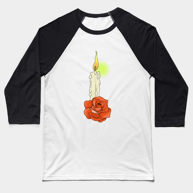 Candle Baseball T-Shirt by lizajambalaya